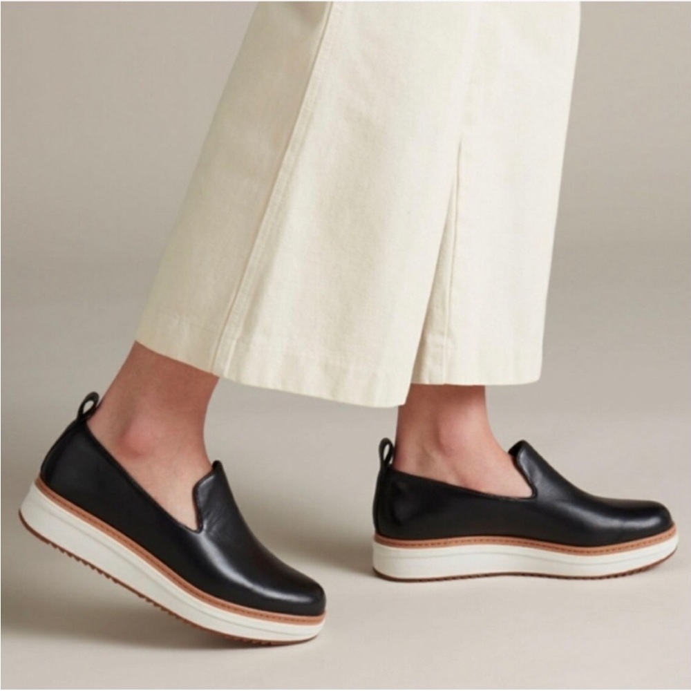 Black Platform Slip-On Women's Shoes